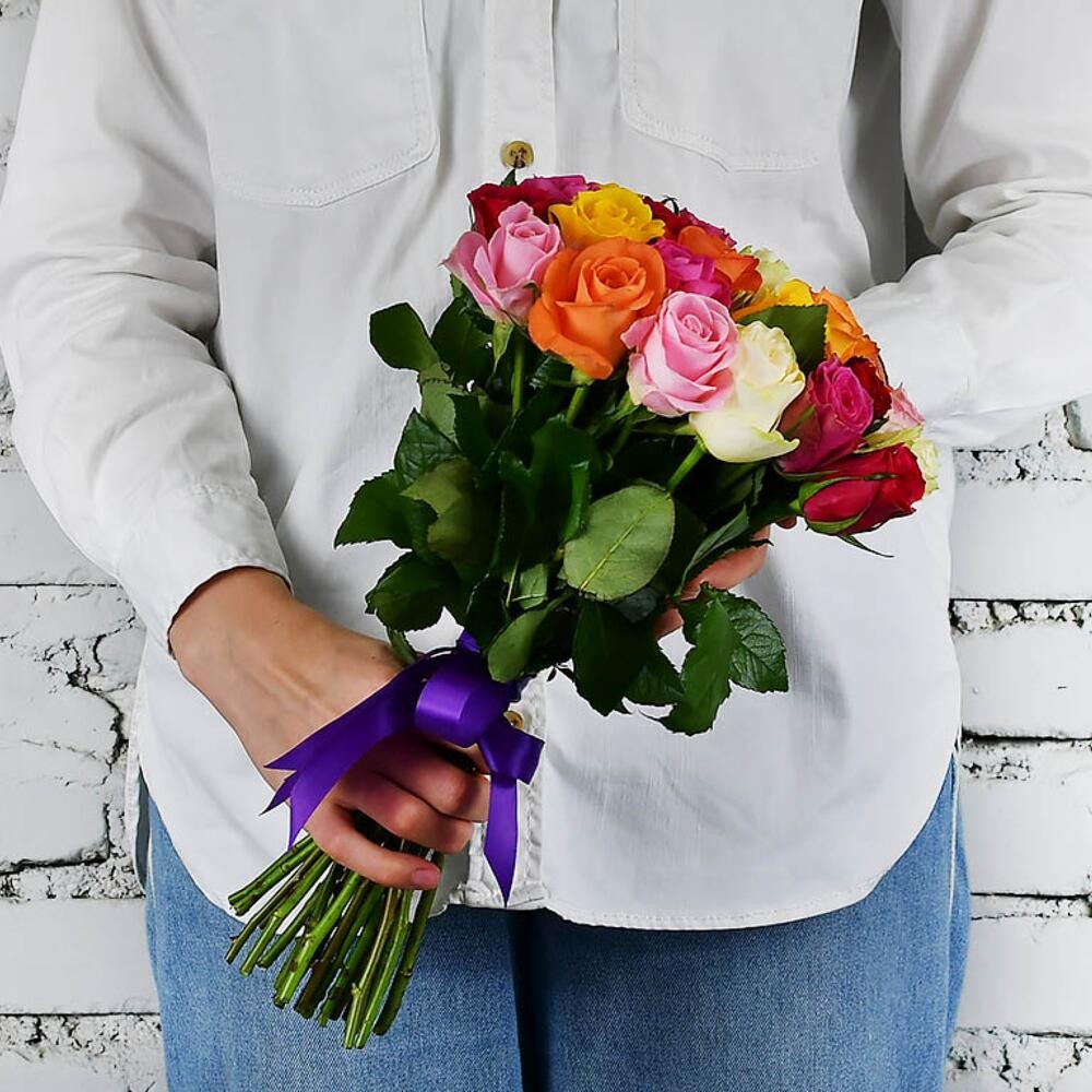 Букет из 25 роз микс «Кенийская красавица»